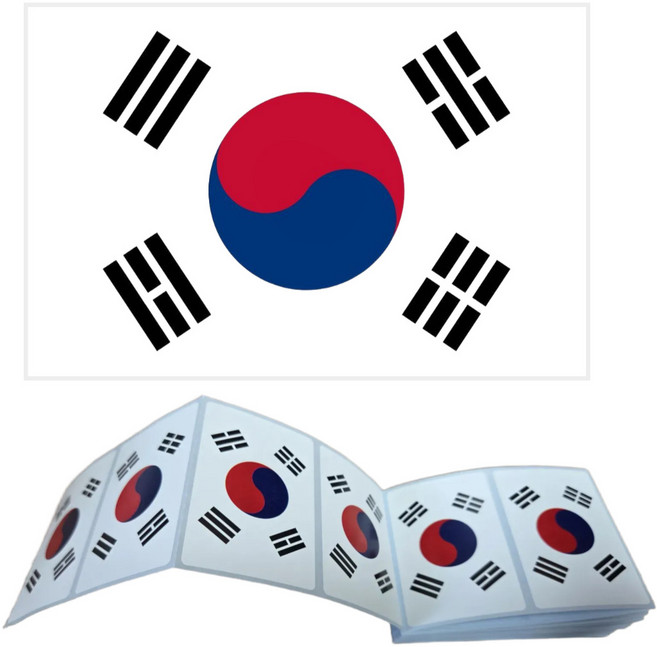 태극기 방수 유포지 스티커 3 X 2 cm 100매, 1개, 혼합