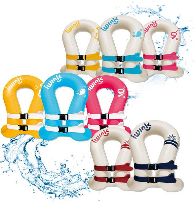 아이윙크 넥튜브 물놀이 튜브형 부력보조복, 넥 튜브 25kg (화이트/스타)