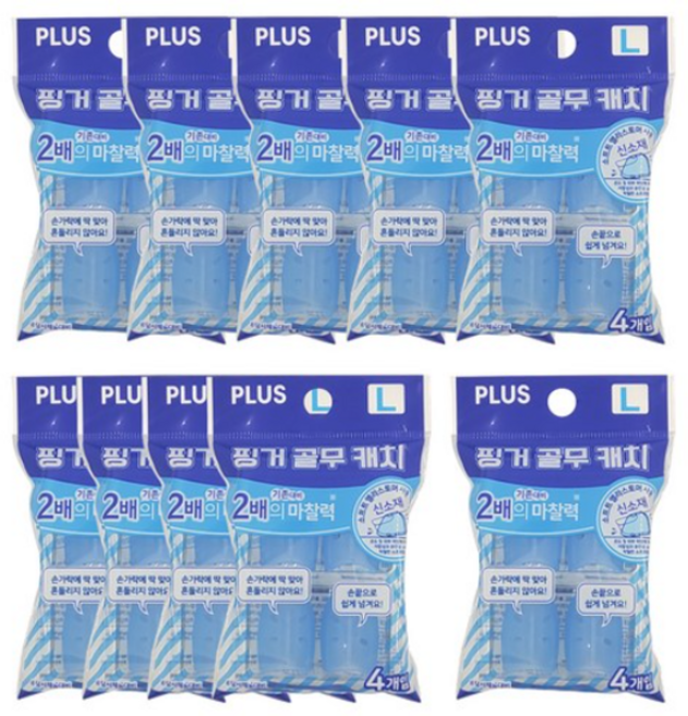 플러스 핑거 골무 캐치 L KM-303CA-KR 4p, 블루, 10개