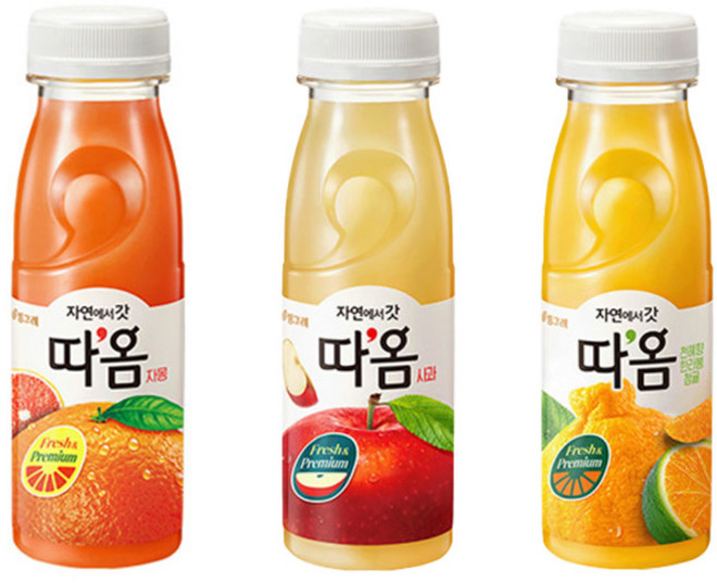 빙그레 따옴주스 235ml 3가지맛 자몽맛4+사과맛4+천혜향4/총12개입/냉장무배, 12개