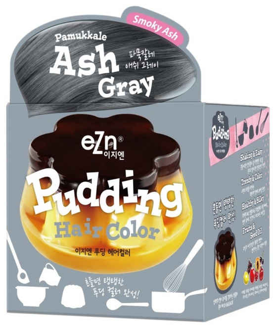 eZn 푸딩 헤어컬러 염모제 70ml, 파묵칼레애쉬그레이, 1개