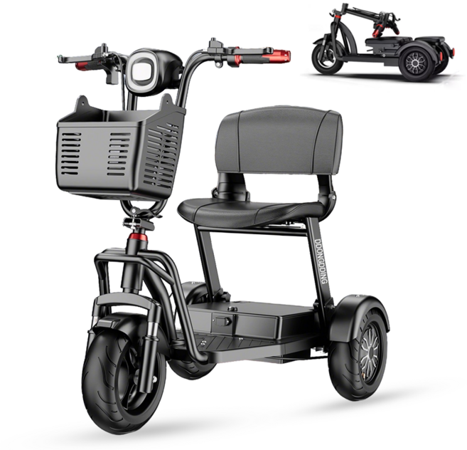 똥띵 접이식 세발전기자전거 어르신용 1인용 후진 노인 3륜 소형 삼륜 전동 자전거 전동차, 36V 10A/리튬 약 30km