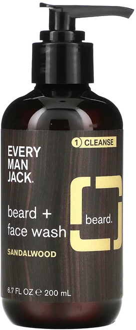 Every Man Jack 턱수염 + 페이스 워시 샌들우드 200ml(6.7fl oz), EveryManJack턱수염페이스워시샌들우드200ml6, 1개, 200ml - 쿠팡