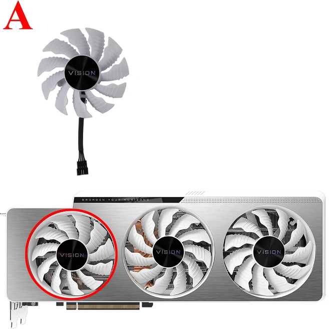Gigabyte GeForce RTX 3080 3070 Ti RTX 3090 Vision OC 3X 그래픽 카드용 87MM PLA09215S12H 12V 0.55A 비, 05 Fan - A