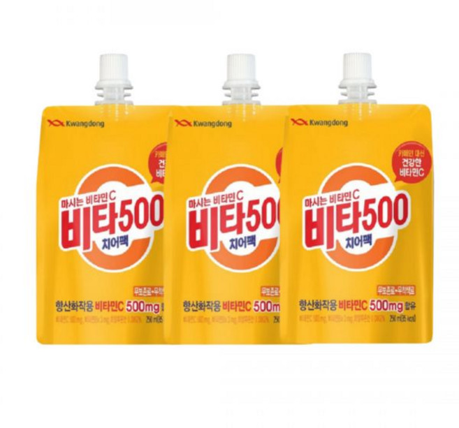 광동제약 비타500 비타민 파우치 치어팩 250ml 10개, 치어팩 10개