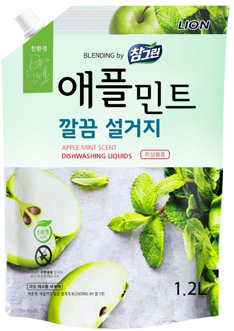 참그린-애플민트1.2L리필, 1개, 1.2L