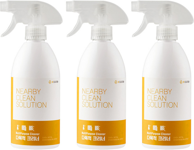 앤클루션 다목적 세정제 클리너 주방 가스렌지 기름때제거 후드 인덕션 에어프라이어 청소, 3개, 400ml