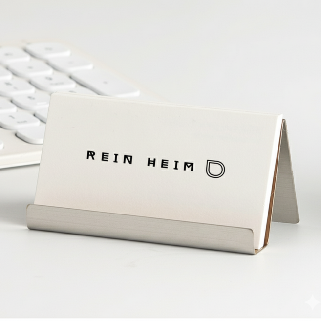 라인하임 스텐 명함거치대 명함꽂이 명함스탠드, 메탈실버 무광, 2개
