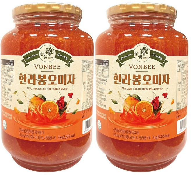 본비 한라봉 & 오미자차 2kg x 2 Vonbee Hanlabong & Omija Tea 2kg x 2, 상세페이지 참조