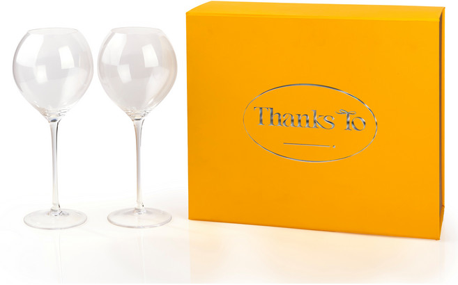 땡스투 고급 크리스탈 예쁜 와인잔 선물세트 오로라 투명 펄 클리어, 2개, 530ml