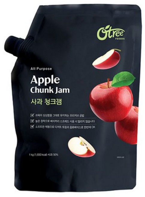 오트리 사과 청크잼, 1kg, 1개