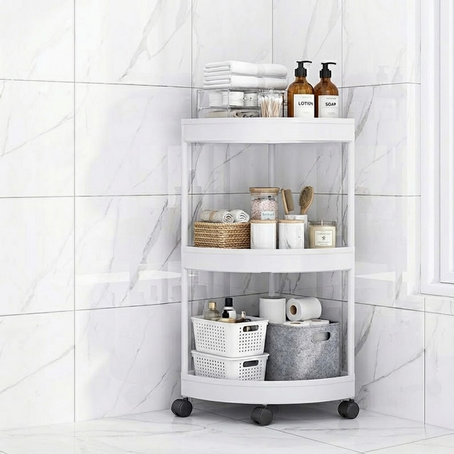 오아루 화장실 무타공 정리함 욕실 선반, 1개, 화이트