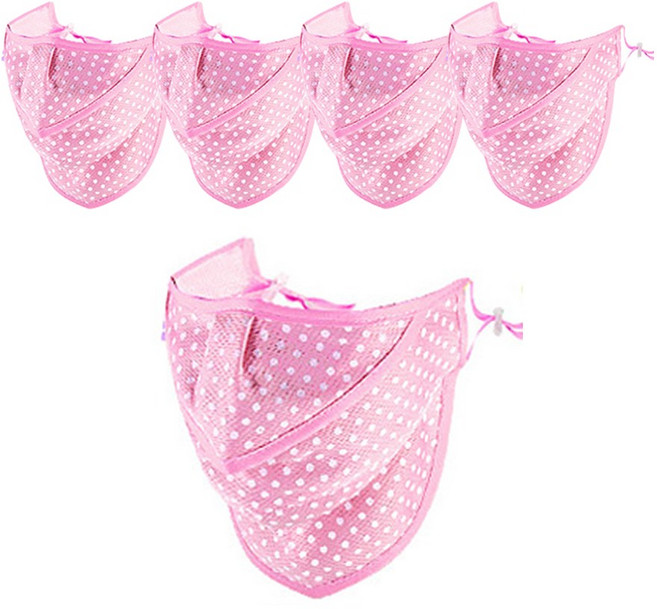 에코리즈 자외선 차단 마스크 5개, 도트 핑크, 1세트