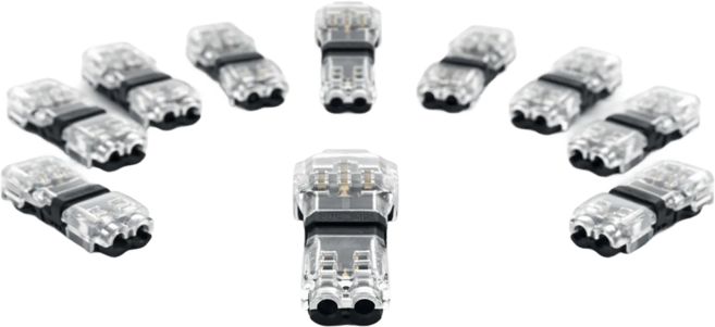 원터치 전선 연결 커넥터 T형 무피복 분기 단자 LED 배선 커넥터, 10개