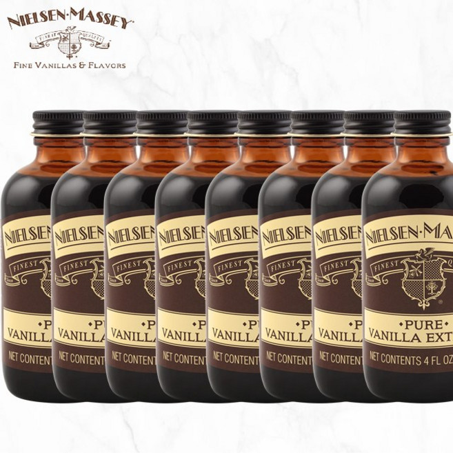 닐슨메시 바닐라 익스트랙4oz(118ml)8병 패키지 프로모션 향신료.착향료.바닐라향 익스트랙 페이스트 홈베이킹 아이스크림, 118ml, 8개
