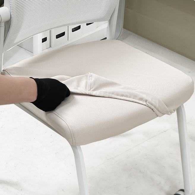 디파인 IV30 전용 좌판 커버 집중력 공부 팔걸이 바퀴 없는 의자커버, 1개, 퓨어베이지