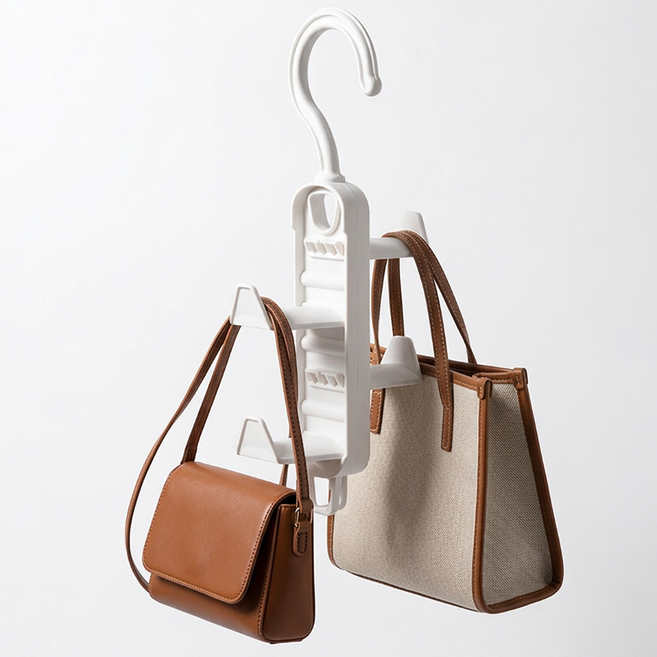 다온모아 다용도 4구 가방걸이 옷장 수납 핸드백 정리 거치대, 1개, 화이트