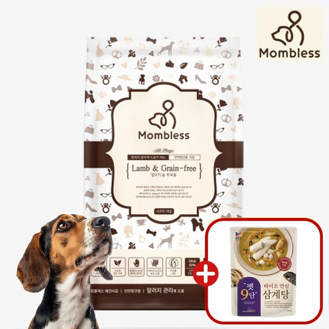 [+삼계탕] 맘블레스 그레인프리 반습식 사료 양고기, 1개, 2.4kg