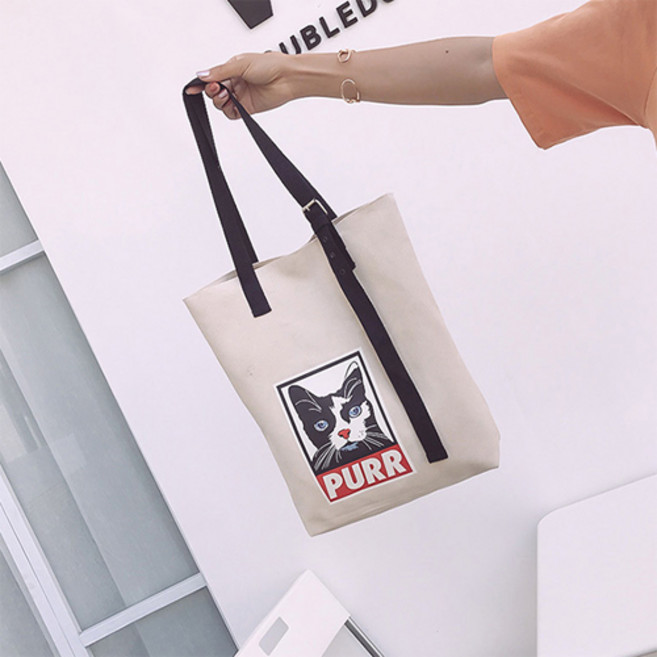 여성 데일리 오트밀 캔버스 에코백 자석 버클 보조가방 7종 택1