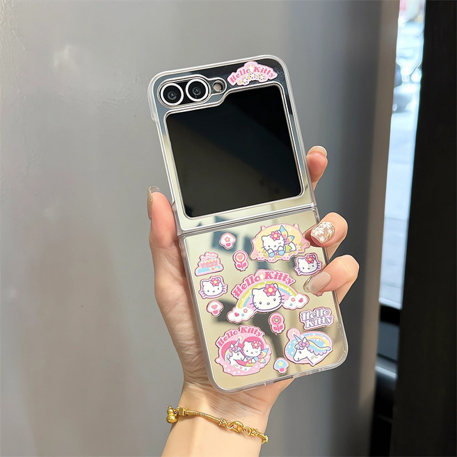 아펙시움 휴대폰 케이스 갤럭시 z플립7 z플립3 z플립4 z플립5 z플립6 미러 귀여운 고양이 핸드폰케이스