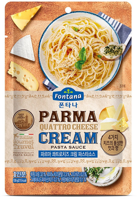 폰타나 파르마 콰트로치즈 크림 파스타소스, 130g, 4개