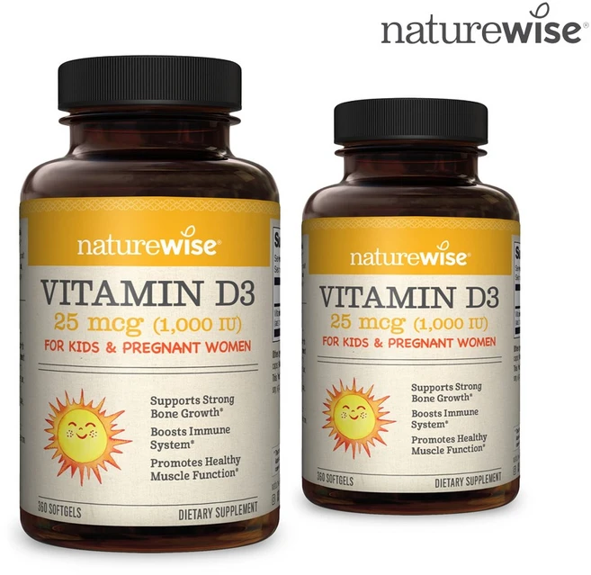 네이쳐와이즈 비타민 D3 5000 IU 360 소프트젤 2개 비타민디, 360정 - 쿠팡
