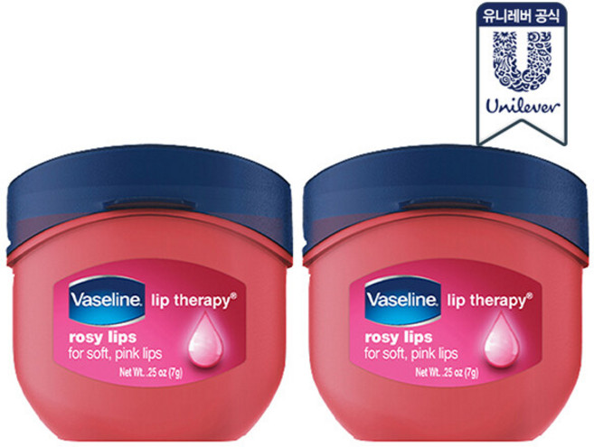 바세린 립테라피 미니 립밤 로지립스 7g 2개