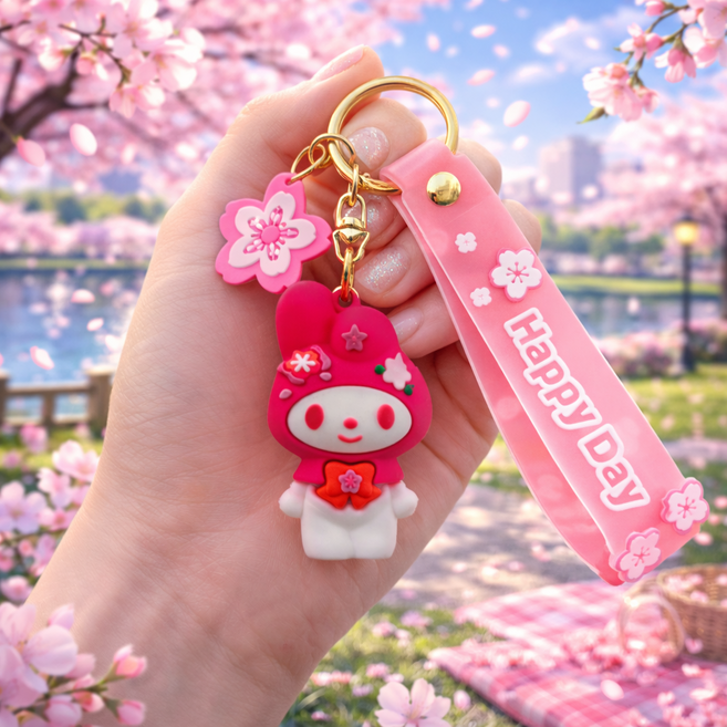 펫더월드 산리오 벗꽃 키링 마이멜로디, 1개