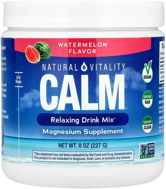Natural Vitality 내추럴 바이탈리티 CALM 칼름 워터멜론 227g 파우더 휴식영양제, Natural Vitality 내추럴 바이탈리티 CAL, 1개 - 쿠팡