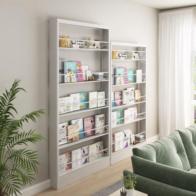 문뒤선반 수납장 책장 좁은 정리 틈새 책꽂이 공간활용 다용도 슬림 10CM 흰색 5층 높이 1.8m 폭 0.6m