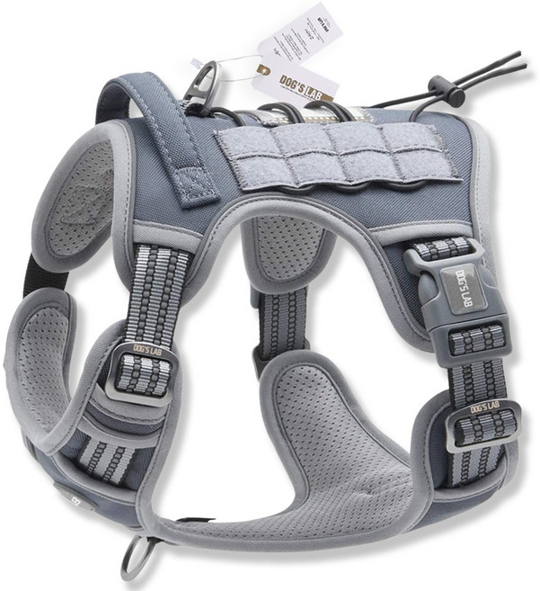 독스랩 강아지 하네스 중형견 대형견 앞섬방지 앞고리 진돗개 리트리버 가슴줄, 블루그레이, 1개
