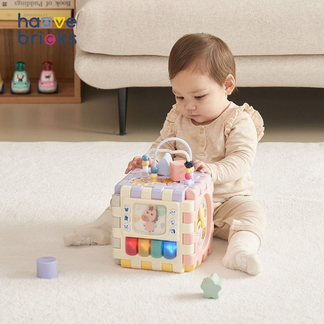 (현대Hmall) [하베브릭스][26년 붉은말 에디션] 하베브릭스 국민육아템 6in1 변신큐브 감각발달 터미타임 아기장난감