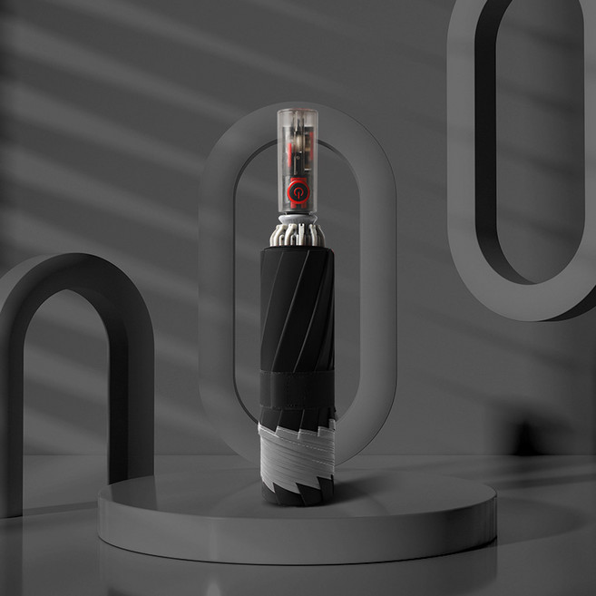 역반발방지 독일 기계식 3단 접이식 전자동 견고 남녀 우산 바람과 폭우 차단 원터치 컨트롤