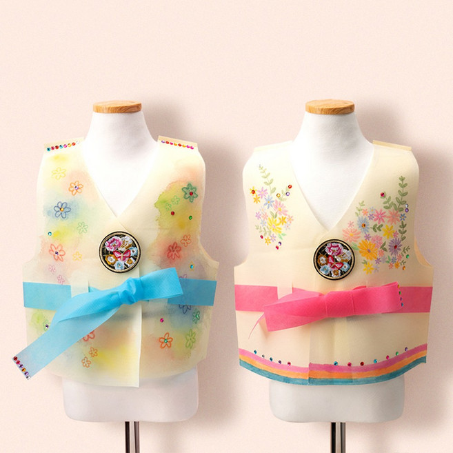 (MH) 민화 부직포 한복 저고리 만들기 2종, 하늘한복, 선택:하늘한복