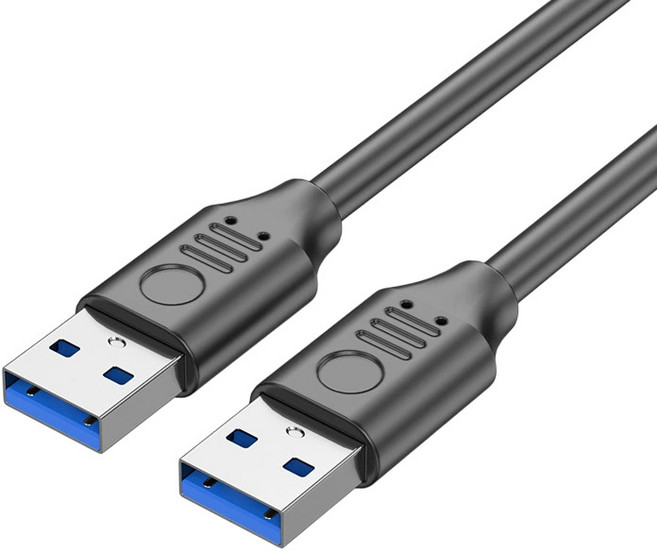 易控王 USB3.0公對公傳輸線 0.15M~2M 鍍鎳接頭 多層屏蔽 鍍錫銅線芯, 雙直頭, 1個, 30-775-06(2米)