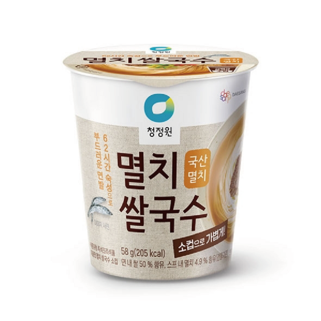 청정원 멸치 쌀국수 소컵, 58g, 12개