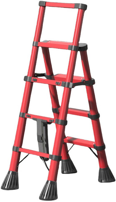 사다리 신축 사다리 가정용 접이식 사다리, 빨간색, 1개