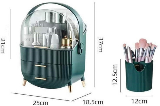 투명 화장품 보관 상자 메이크업 서랍 보석 매니큐어 컨테이너 데스크탑 뷰티 케이스, 29 A7Green 2pcs set, 한개옵션1