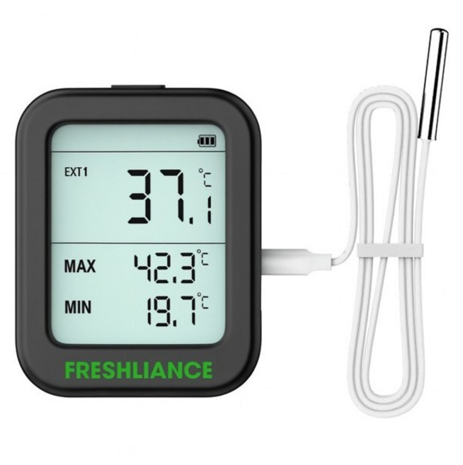 KOLAS 교정 포함+전문가용 고정밀 디지털 온습도계 FRESHLIANCE TH-3T(외장온도센서 포함), 본체(온습도) 외장 온도센서 모두 교정