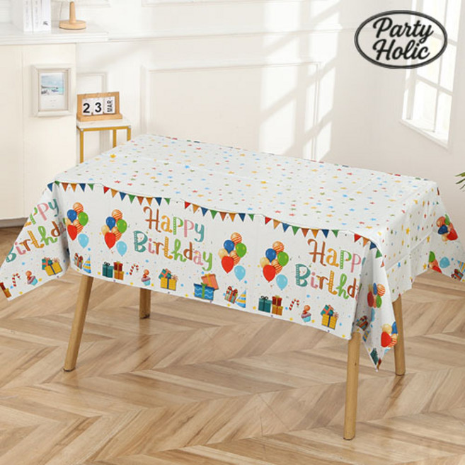 파티홀릭 생일파티 홈파티 식탁 테이블보 3p, 6번풍선화이트, 3개