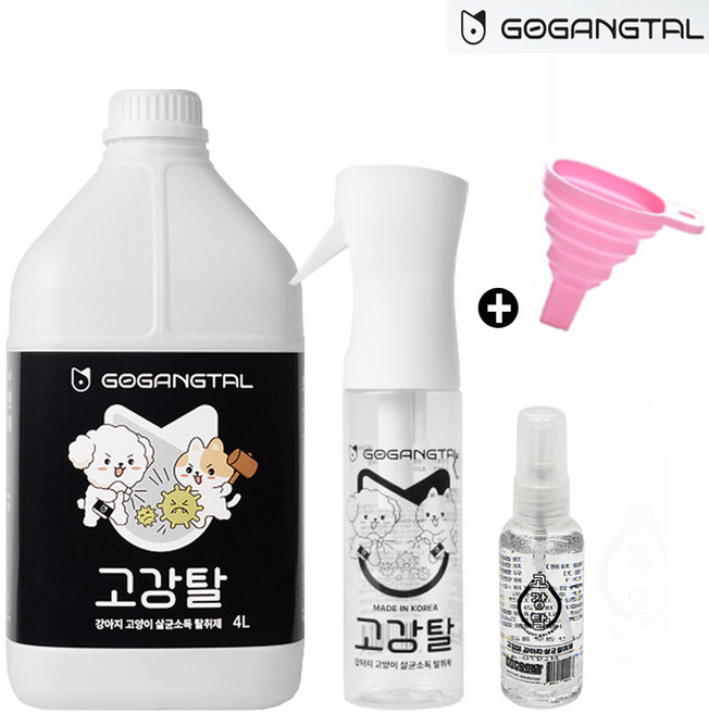고강탈 4리터+라파 스프레이 300ml+100ml/고양이 강아지 냄새제거