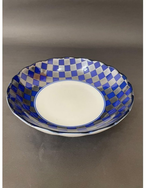東昇瓷器餐具 日本進口三峰藍布紋5.5吋缽, 1個, 8吋湯盤直徑20.7高5.6