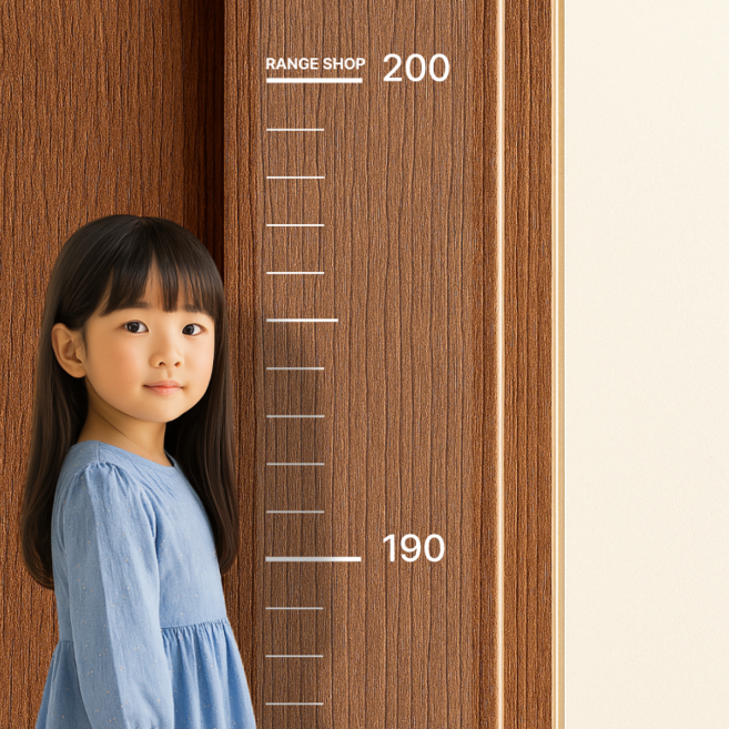 레인지샵 자국없는 심플 키재기 스티커 200cm, 1개, 투명 화이트