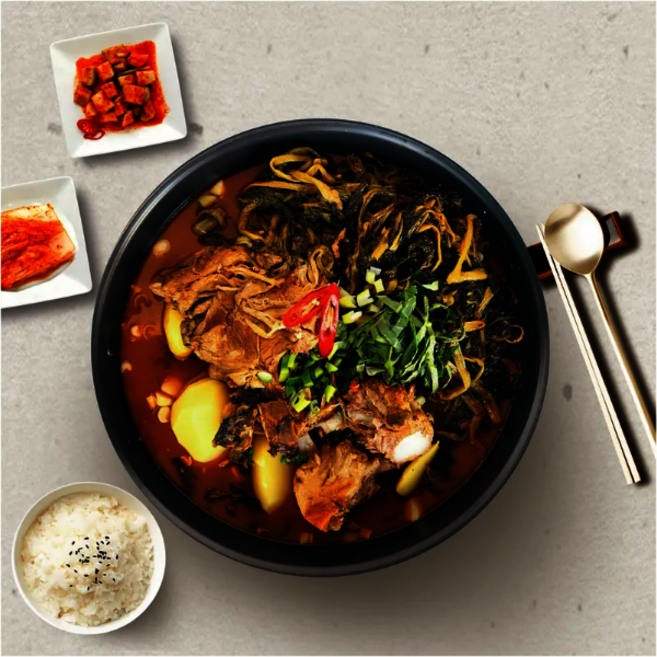 (김가네)배송 감자탕5kg(9-10인분)/국내산 돈등뼈/실온보관 (라면사리1개+겨자2개 증정), 1개, 5kg