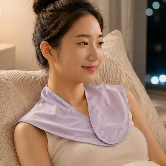 숨앤휴 넥 쿨러 냉온 찜질팩 목어깨형 퍼플 2종, 1개