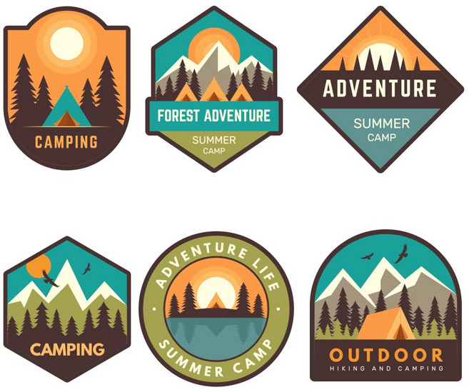 옷리폼 열전사지 아웃도어 캠핑 스티커 라벨 6종(F568) 등산 옷리폼 다리미 전사지 제작, 06.아웃도어 하이킹, 1개