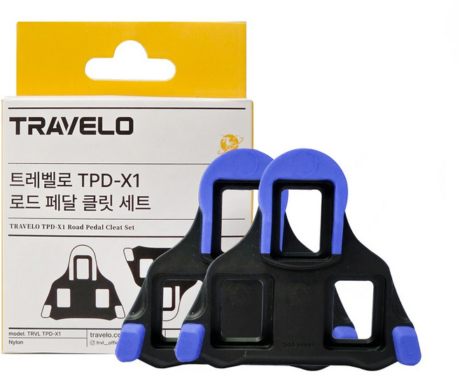 트레벨로 TPD-X1 시마노 로드 호환 클릿, 1세트, 블루 (2도)