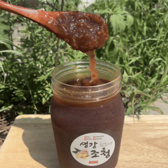 국산 고흥 수제 생강 조청 물엿 환절기 감기 기관지 명절 선물 보약 1kg, 4개