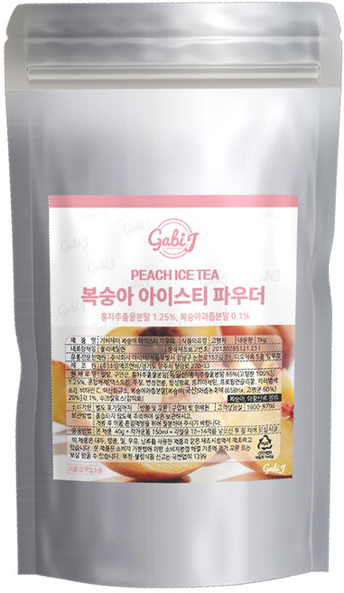 가비제이 복숭아 아이스티 파우더, 1개, 1개입, 1kg