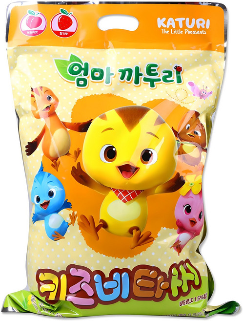 엄마까투리 키즈비타민 1000 정 딸기맛 복숭아맛, 1개, 1000정